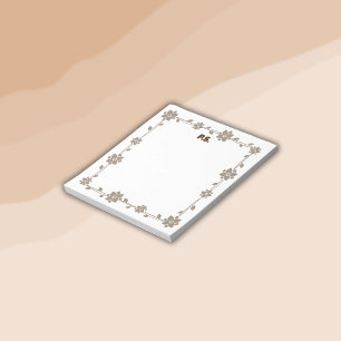 Bloc-note Floral Boho Monogramme Brown  