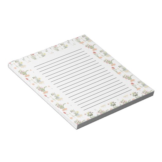 Bloc-note Floral Botanical Flowers With Black Lines (Incliné)