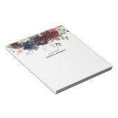 Bloc-note Floral Bourgogne Bleu Fleur Élégant (Incliné)