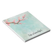 Bloc-note Floral de fleurs de cerisiers roses d'Aqua (Incliné)