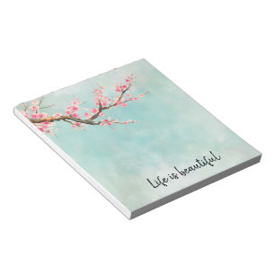 Bloc-note Floral de fleurs de cerisiers roses d'Aqua