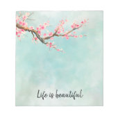 Bloc-note Floral de fleurs de cerisiers roses d'Aqua (Devant)