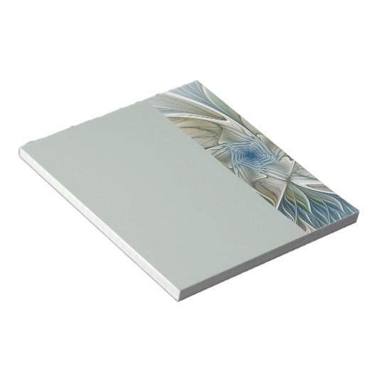 Bloc-note Floral Dream Pattern Abstract Blue Khaki Fractal (Incliné)
