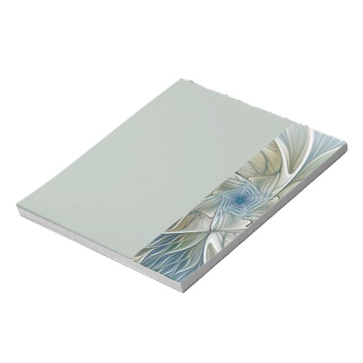 Bloc-note Floral Dream Pattern Abstract Blue Khaki Fractal (Tourné)