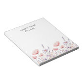 Bloc-note Floral Fleur sauvage d'aquarelle personnalisée mod (Incliné)