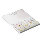 Bloc-note Floral Fleur sauvage d'aquarelle personnalisée mod (Incliné)