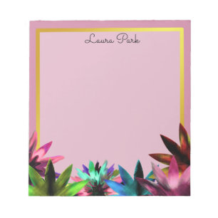 Bloc-note Floral Gold Faux Personnalisé Cute Girl