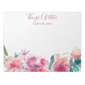 Bloc-note Floral Hand Lettré "Choses De Note" (Devant)