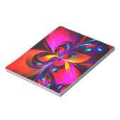 Bloc-note Floral moderne Art Abstrait Rouge Bleu Motif #07 (Tourné)