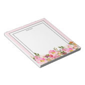 Bloc-note Floral Monogramme initial, fleur aquarelle (Incliné)