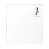Bloc-note Floral Monogramme J Fleur bleu éclate (Devant)