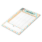 Bloc-note Floral Orange n Bleu_ Horaire clinique (Incliné)