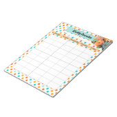 Bloc-note Floral Orange n Blue Pois _ Hebdomadaire Aperçu (Incliné)