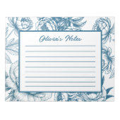 Bloc-note Floral Peony Blue (Devant)
