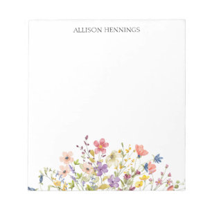 Bloc-note Floral Personnalisé Jardin Fleur sauvage Personnal