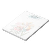 Bloc-note Floral Pink Botanical Classic Personalized Notepad (Tourné)