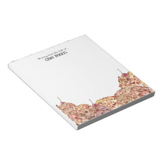 Bloc-note Floral Pink Hydrangea Border Personalized Notepad
