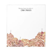 Bloc-note Floral Pink Hydrangea Border Personalized Notepad (Devant)
