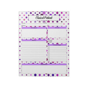 Bloc-note Floral Purple Pois _ Patient clinique