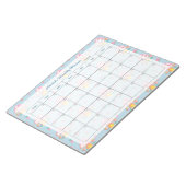 Bloc-note Floral rose Champagne clair bleu Nom du planificat (Incliné)