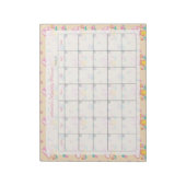 Bloc-note Floral rose crème de champignons jaune Nom du plan (Tourné)