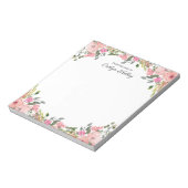 Bloc-note Floral rose du bureau de, Personnalisé (Tourné)