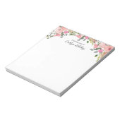 Bloc-note Floral rose II Du bureau de, Personnalisé (Tourné)