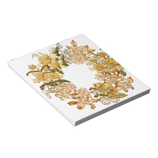 Bloc-note Floral Spring Fleur de couronne rose Fleurs Art (Incliné)