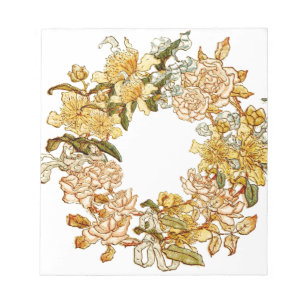 Bloc-note Floral Spring Fleur de couronne rose Fleurs Art