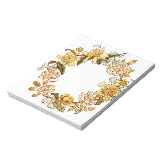 Bloc-note Floral Spring Fleur de couronne rose Fleurs Art (Tourné)