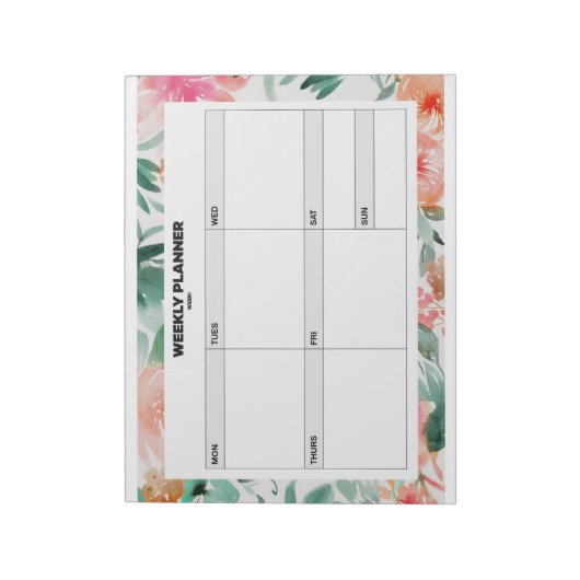 Bloc-note Floral Weekly Planner (Tourné)