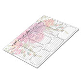 Bloc-note floral weekplanner note pad personalized quote (Incliné)