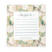 Bloc-note Flore blanc rustique sur Kraft | Choses à faire (Devant)