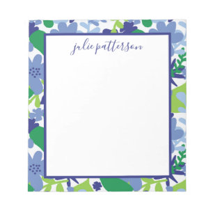 Bloc-note Flore brillante Multi-vert et Bleu