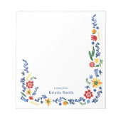 Bloc-note Flore brodée (Devant)