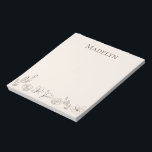 Bloc-note Flore couleur neutre simple et élégante personnali<br><div class="desc">Voici notre "Bloc-notes neutre minimaliste personnalisé" - une papeterie magnifique et fonctionnelle essentielle qui allie simplicité et élégance sans effort. Ce bloc-notes présente un design floral neutre étonnant, ce qui en fait un ajout polyvalent à tout espace de travail ou système d'organisation. Avec un oeil attentif aux détails, le bloc-notes...</div>