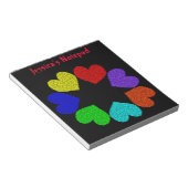 Bloc-note Flore Rainbow Love Hearts Personnalisable Bloc-not (Incliné)