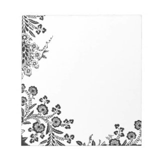 Bloc-note Flore rose branche rose fleurs girly silhouette