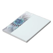 Bloc-note Flourish Abstract Modern Fractal Flower With Blue (Tourné)