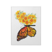 Bloc-note Flower Butterfly with Yellow California Poppy (Tourné)