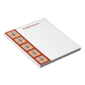 Bloc-note Flower Embroidered Quilt Block Border Note Pad (Incliné)