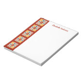 Bloc-note Flower Embroidered Quilt Block Border Note Pad (Tourné)