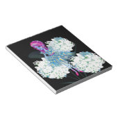 Bloc-note Flower Fairy Art by LeahG blue pink black white (Incliné)