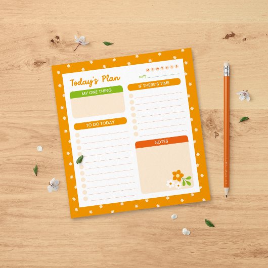 Bloc-note Flower Polka Dots Daily Planner