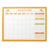 Bloc-note Flower Polka Dots Monthly Planner (Devant)
