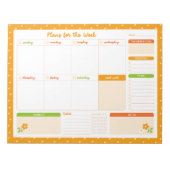 Bloc-note Flower Polka Dots Weekly Sunday Start Planner (Devant)