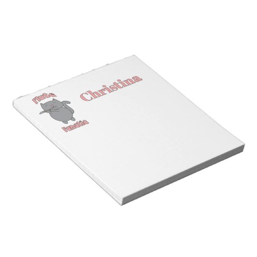 Bloc-note Flute Fanatic Gray Cat Personalize (Incliné)