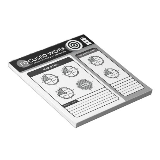 Bloc-note Focused Work | Target Hours (Incliné)