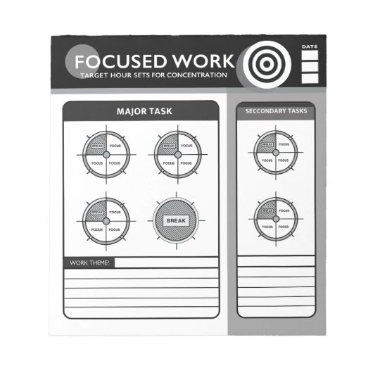 Bloc-note Focused Work | Target Hours (Devant)