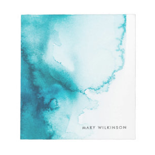 Bloc-note Fond aquarelle bleu aqua